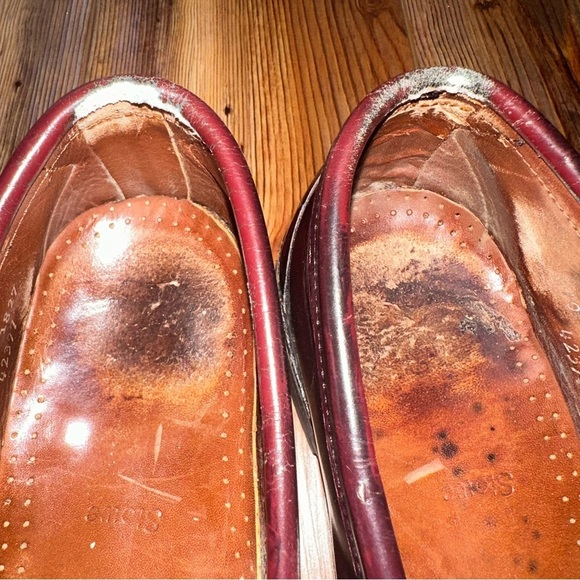 Allen Edmonds Stowe Mens Burgundy Tassel Slip On Designer Loafers 10D - Picture 8 of 10